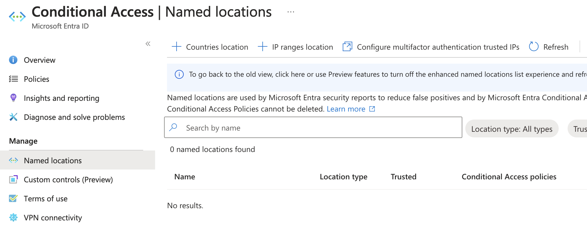 Viewing CA Named Locations